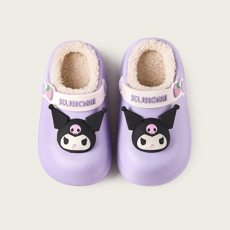 库洛米儿童冬季棉拖鞋防水可爱卡通kuromi室内家居鞋保暖不臭女孩
