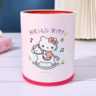 kitty猫新款垃圾桶可爱小号哈喽kt垃圾桶大容量废纸筒收纳筒家用