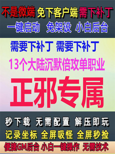 PC单机正邪专属13个大陆沉默倍攻单职业GM后台大背包GOM