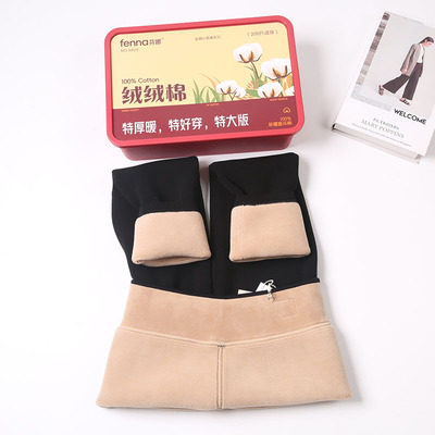 芬娜8829加厚特厚600克冬季打底裤棉面高腰保暖裤女一线裆8828