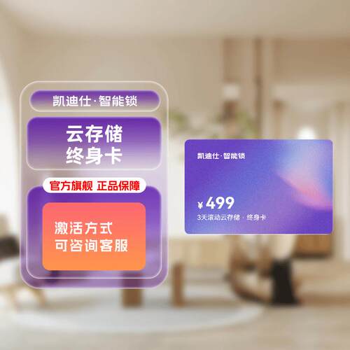 凯迪仕智能锁3天终身云存卡通用