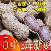 5斤 龙岩花生盐水花生咸干花生带壳1斤熟花生 水煮白晒花生