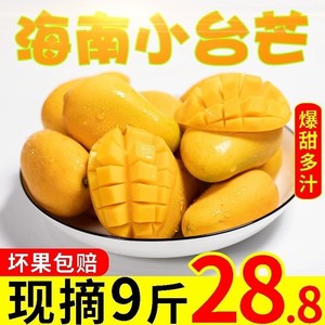 海南小芒果当应季热带新鲜水果2/5/10斤装整箱非大青芒果