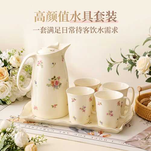 漫缈诗陶瓷花茶壶套装