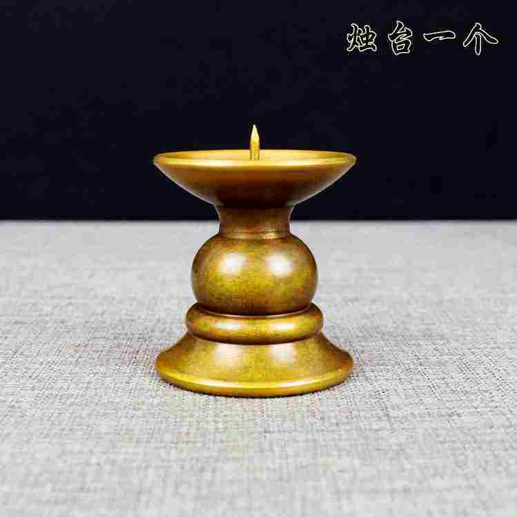 新款纯铜蜡台铜小号烛台黄铜家用普通纯铜摆件一对大号供奉供佛复