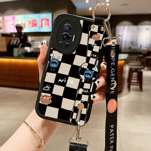 腕带小羊皮小怪兽适用vivox70pro手机壳x80por新款x60挂脖vⅰvox50防摔vibox23斜跨肩ⅴivox3o软壳x70潮牌x27