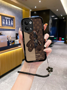 半脸熊适用opporeno12手机壳0pporeno10新款opp0ren6潮牌暴力熊oρpo女opreno9reon九opop防摔rone5k软reno3p