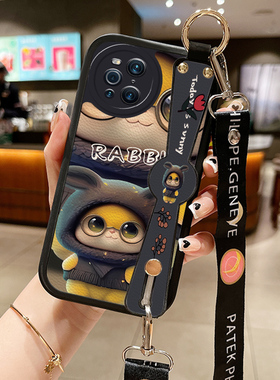 斜跨小羊皮兔子适用苹果13pro手机壳iphone16pr0新款ihpnoe12可背式14Promax腕带iphnoe11挎肩iponexr软7plus