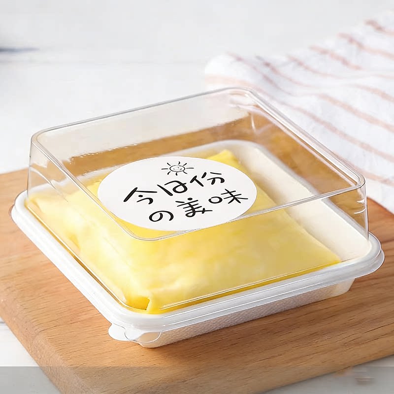 班戟包装盒芒果榴莲一次性方形慕斯小蛋糕打包盒烘焙麻薯糕点盒子