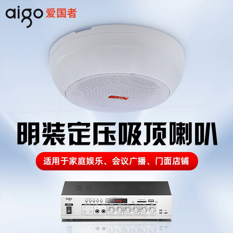 爱国者明装吊顶天花吸顶喇叭音响