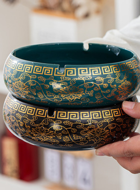 烟灰缸热卖款大号创意复古客厅办公室桌面防飞灰高级感家居装饰品