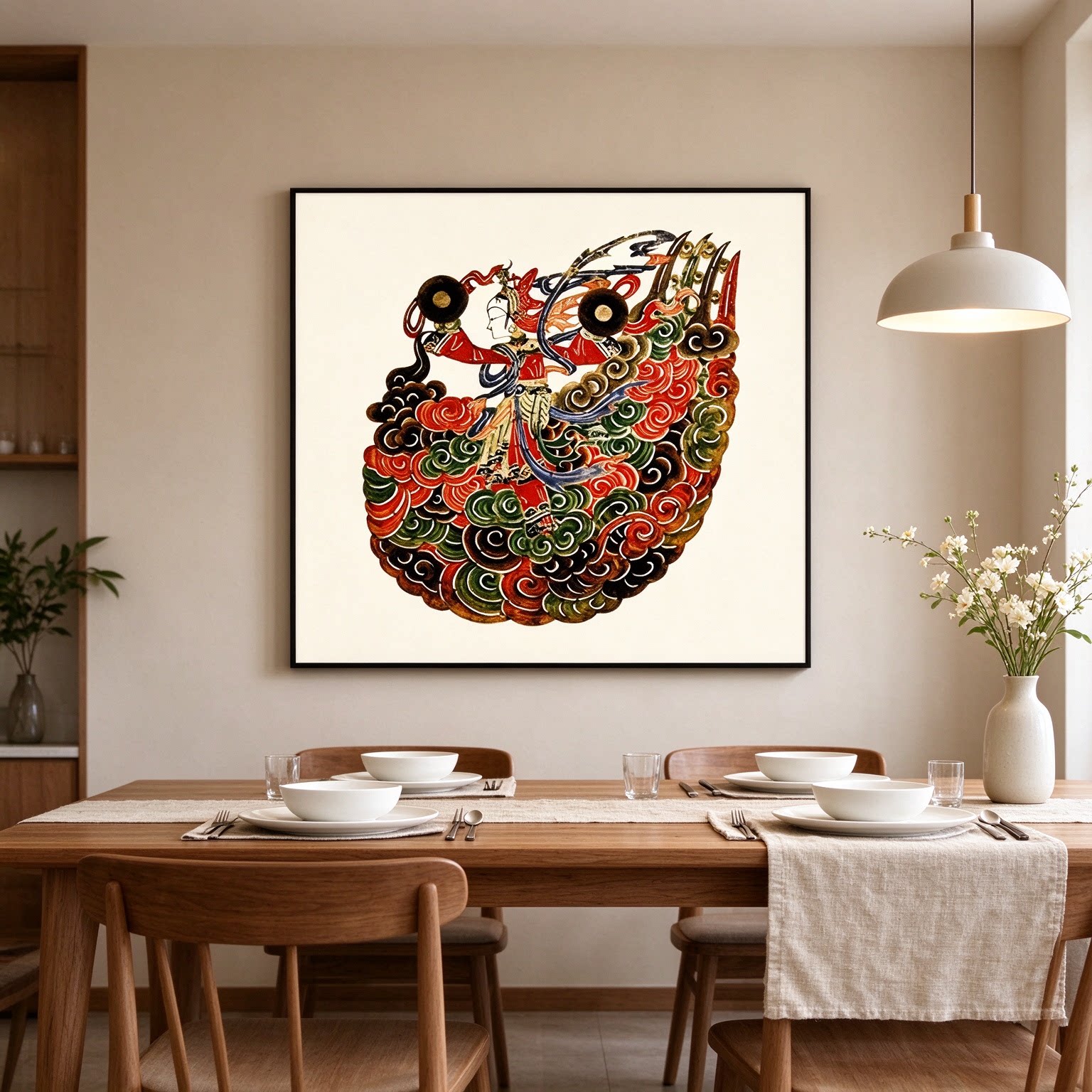 西安特色皮影装饰画餐厅酒店饭店戏曲人物挂画皮影戏民俗墙壁画