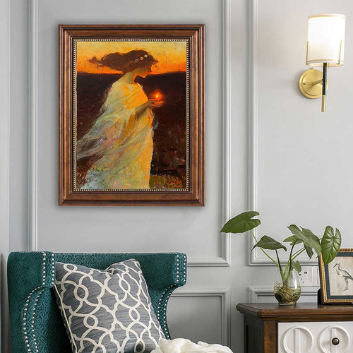 美式复古艺术抽象美女装饰画卧室床头挂画小众人物客厅玄关壁画