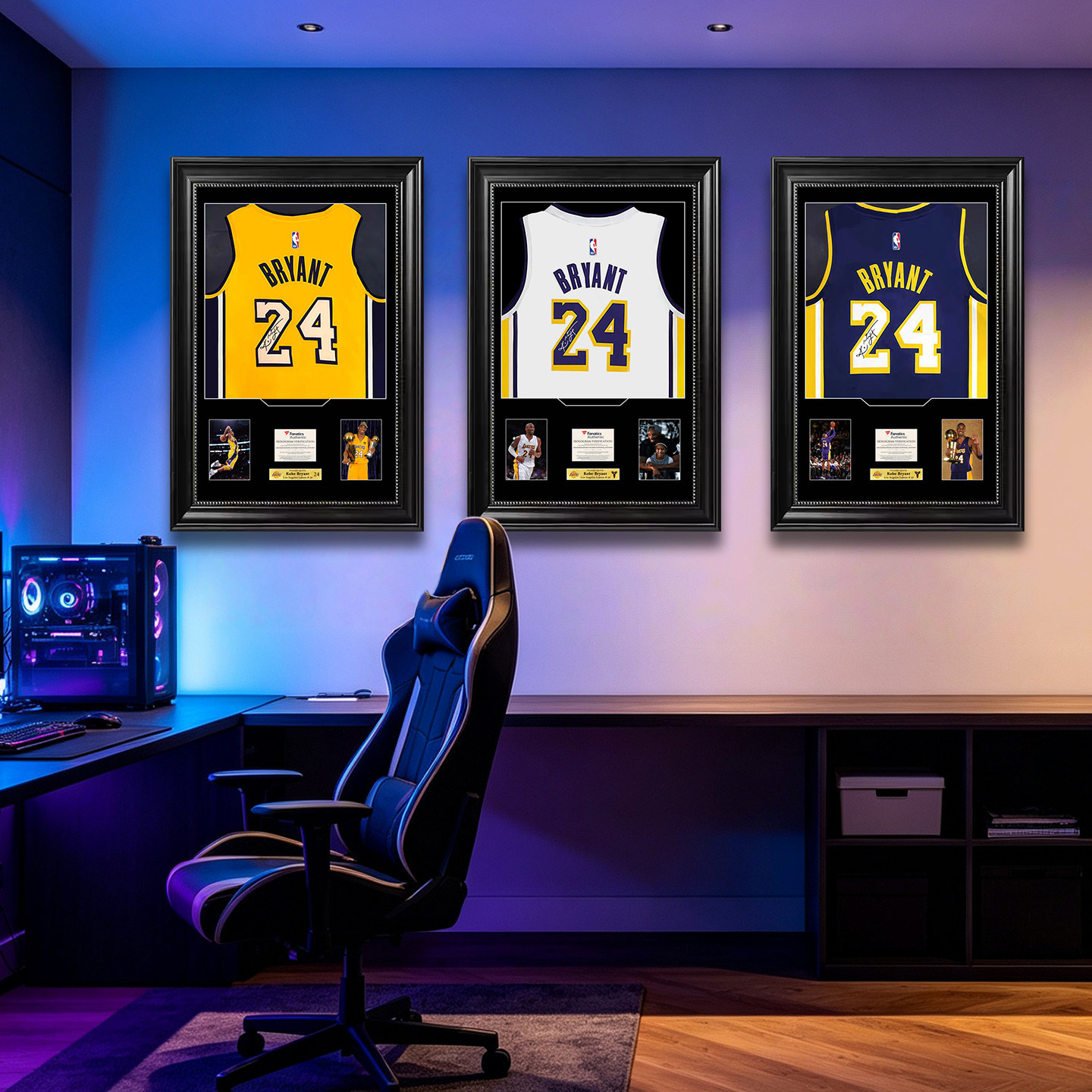 科比湖人球衣装裱收藏画框NBA篮球周边纪念装饰挂画男友送礼佳品