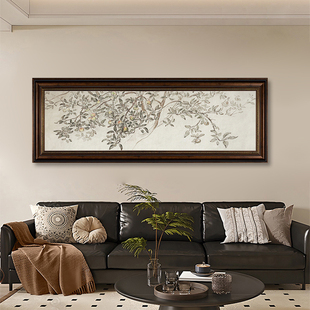 美式苹果树装饰画侘寂风卧室床头平安果挂画复古高级感客厅壁画