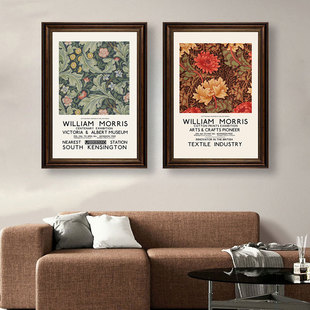 威廉莫里斯后现代挂画客厅抽象复古小众花卉壁画民宿酒店装饰画