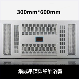 集成吊顶浴霸碳纤维风暖LED照明多功能卫生间浴室五合一暖风灯