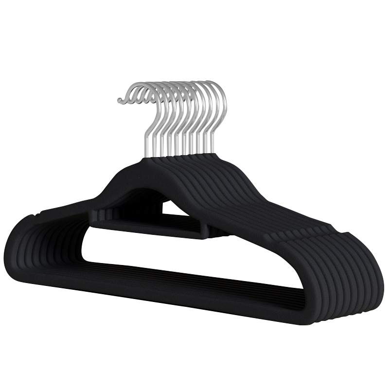 新款2024爆款衣架日式植绒防滑无痕衣柜收纳整理绒面衣服挂衣撑子