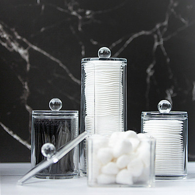 北欧简约亚克力棉签化妆收纳盒