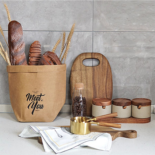 样板间定制家居厨房软装摆设饰品仿真面包摆件木菜板咖啡机调料罐