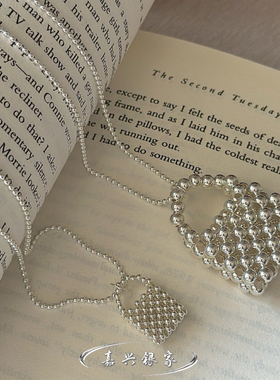 嘉兴银家s925纯银小众设计感复古包包项链女韩式风重工简约毛衣链