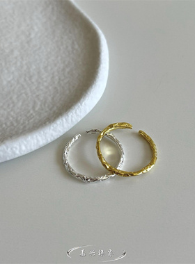 嘉兴银家s925纯银韩式气质高级简约波浪戒指ins小众叠戴精致指环