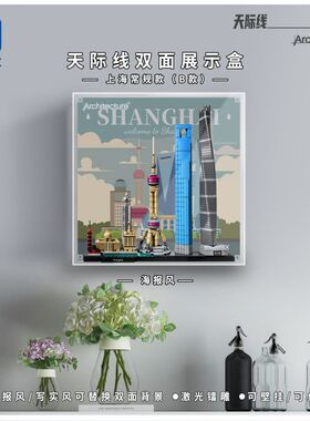KGBOX乐高21039上海外滩城市天际线亚克力展示盒模型防尘罩透明