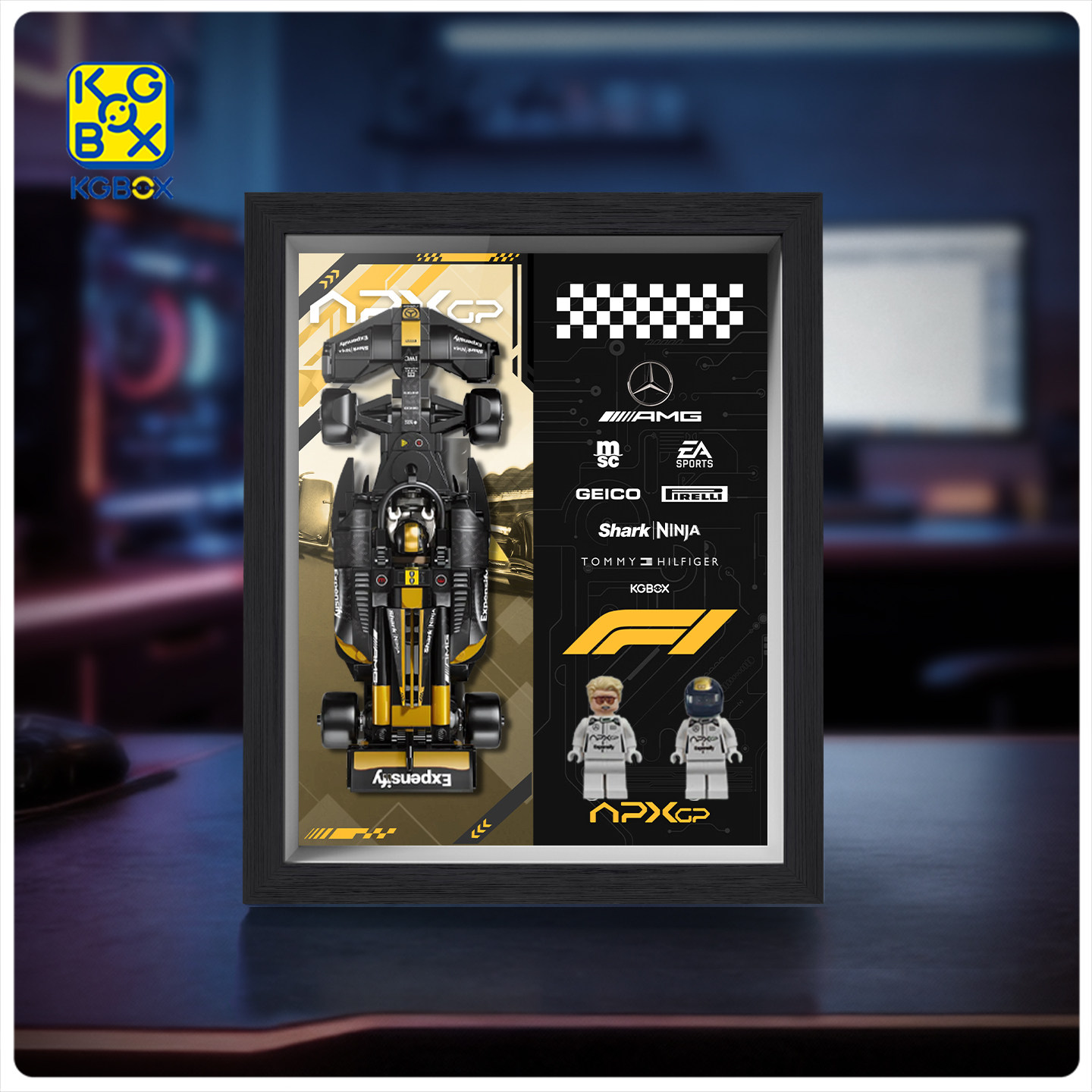 KGBOX适用77252F1大电影同款APXGP赛车相框挂墙一体亚克力展示盒,模玩/动漫/周边/娃圈三坑/桌游,动漫电子/道具/本子,淘宝优惠券,粉丝福利购,淘宝优惠卷