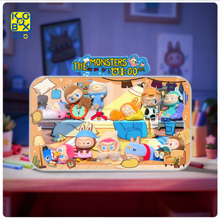 KGBOX适用于泡泡玛特labubu凌晨一点系列盲盒曲面挂摆一体展示盒