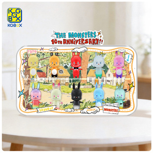 KGBOX适用泡泡玛特THE MONSTERS十周年系列曲面一体亚克力展示盒