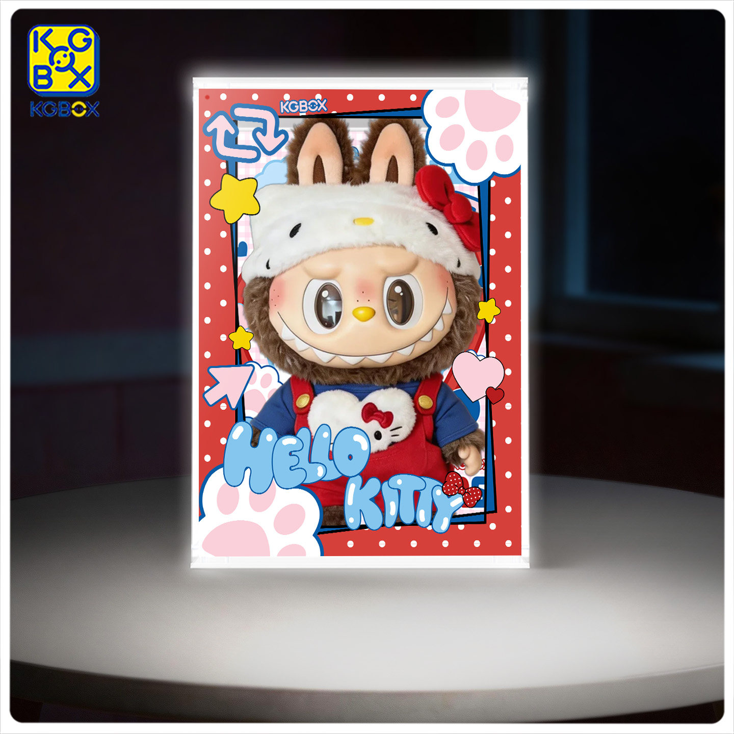 KGBOX适用泡泡玛特LABUBU HELLO KITTY系列INS风5MM加厚展示盒