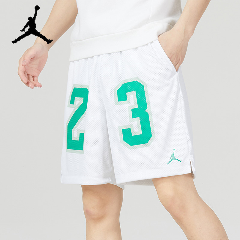 Nike耐克短裤男子春季新款篮球裤网眼宽松运动裤五分裤DX9672-100