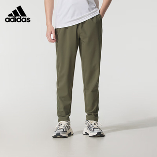 阿迪达斯男裤2025新款梭织户外运动休闲舒适百搭加绒长裤KA1299