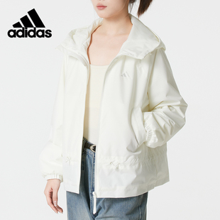 阿迪达斯女士2026新款户外运动加绒保暖夹克休闲连帽外套KS2809