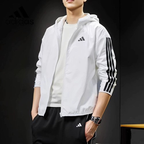 Adidas阿迪达斯男子新款运动休闲透气连帽夹克外套JF3682 IM7848