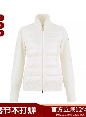 Moncler 女士半羽绒针织拼接开衫鹅绒立领拉链外套 9B00046 M1131
