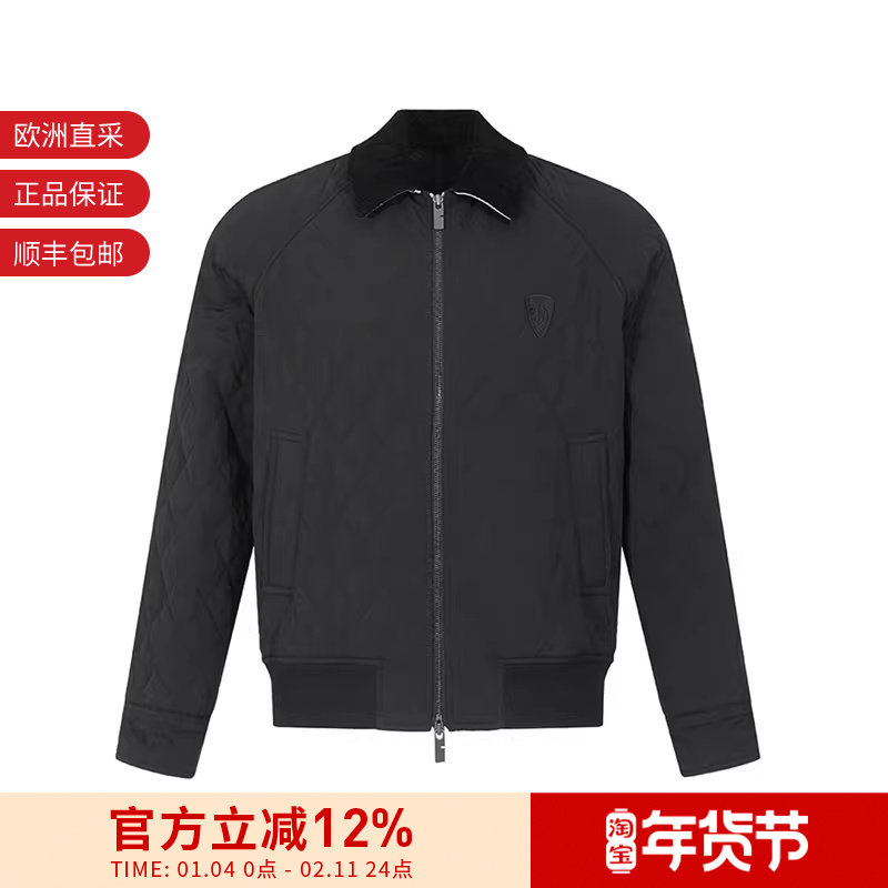 BURBERRY 男士B字型盾牌刺绣贴饰绗缝夹克薄款棉服外套 8096914