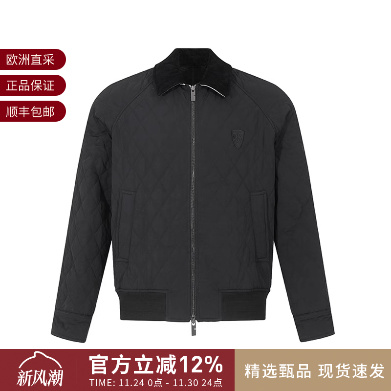 BURBERRY 男士B字型盾牌刺绣贴饰绗缝夹克薄款棉服外套 8096914