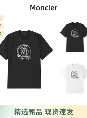 Moncler盟可睐 男士刺绣标识圆领短袖T恤8C00035 89AUG