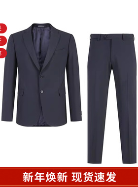 EA阿玛尼 男士两粒单排扣商务西装西裤长裤西服套装 E31VMB 01506