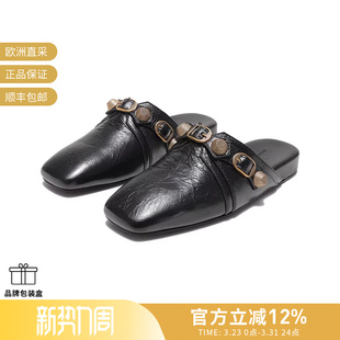 715556 Balenciaga 拖鞋 穆勒鞋 WAD4F 女士做旧金色平底单鞋