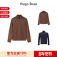 Boss 男士 羊毛拉链立领羊毛开衫 Hugo 针织衫 50543153
