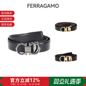 679938 商务光面牛皮板扣式 男士 可裁剪双面腰带皮带 Ferragamo