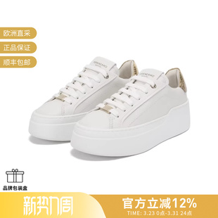 跟高5cm 运动休闲鞋 0769352 板鞋 Ferragamo女士厚底系带小白鞋