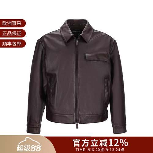 EA阿玛尼 男士羊皮革夹棉皮衣皮夹克上衣外套 EM003529 AF19252