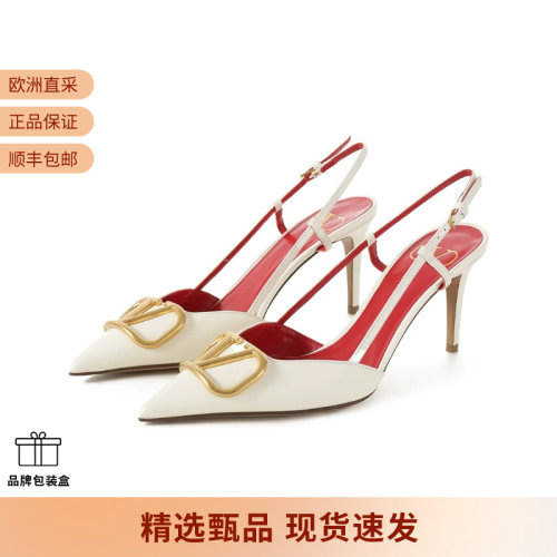 VALENTINO 女士尖头细跟浅口高跟鞋露跟鞋皮鞋凉鞋 4W2S0R01 DSH