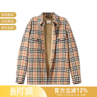 棉服男装 式 外套80438391 绵羊毛衬衫 BURBERRY博柏利男士