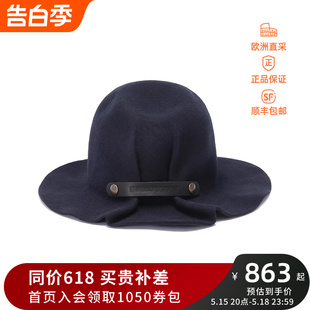 637096 阿玛尼ARMANI 情人节女士羊毛徽标装 饰帽子渔夫帽 2F502