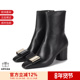 Ferragamo菲拉格慕 女士羊皮蝴蝶结高跟靴子短靴6cm 0763184