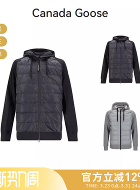 CANADA GOOSE 男士半羽绒开衫鸭绒拉链拼接外套上衣6843M